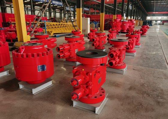 ম্যানুয়াল ডাবল রাম BOP চাপ 5000PSI 7-1/16 "অয়েলফিল্ড ড্রিলিং ব্লোআউট প্রতিরোধক